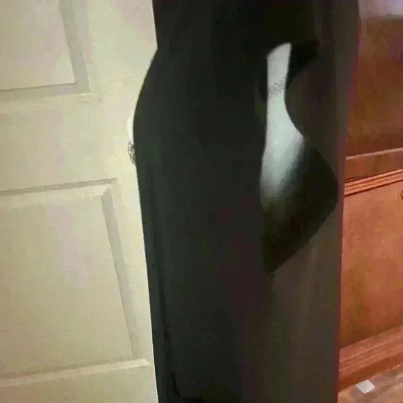 Joan Vass Black Long Duster Open Cardigan Vest Medium Boho NWOT. - Picture 5 of 7